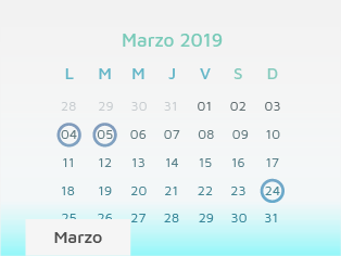 Calendario marzo 2019